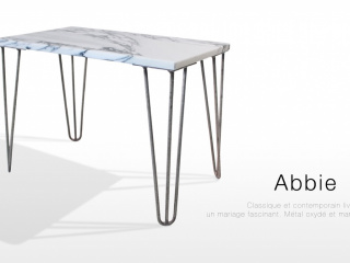 Table basse en marbre blanc Arabescato