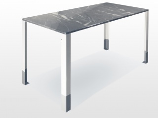 Connie: table bureau design en marbre bleu de savoie 