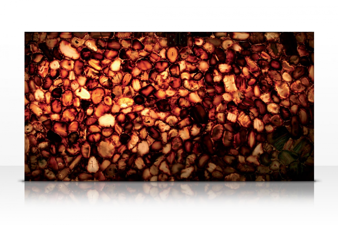 Semi-précieux Carnelian Brown slab backlit