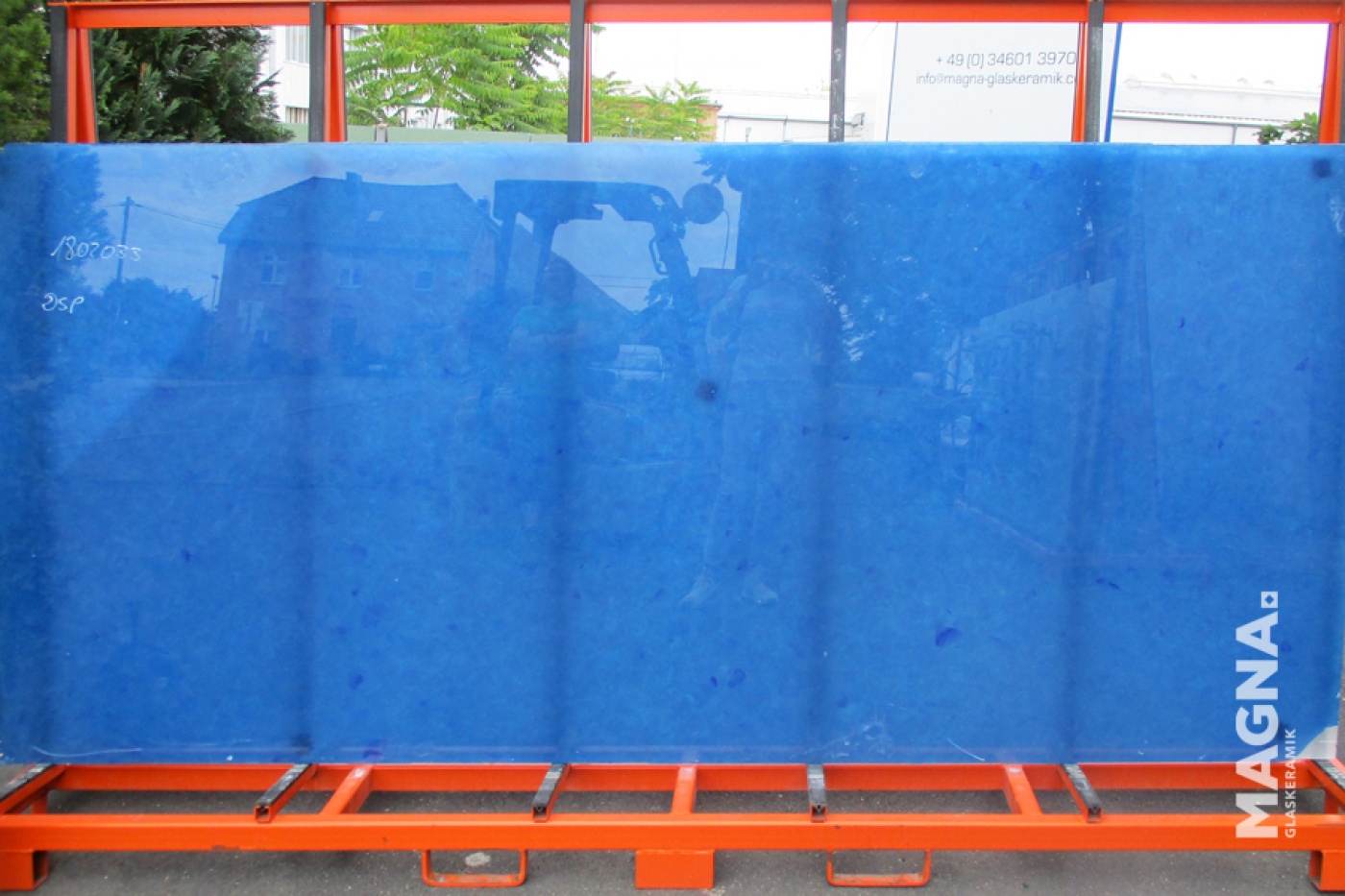 Composite Quartz Ocean Blue tranche de verre poli recyclé et reconstitué